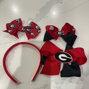 Kids Georgia Red and Black Bow Set